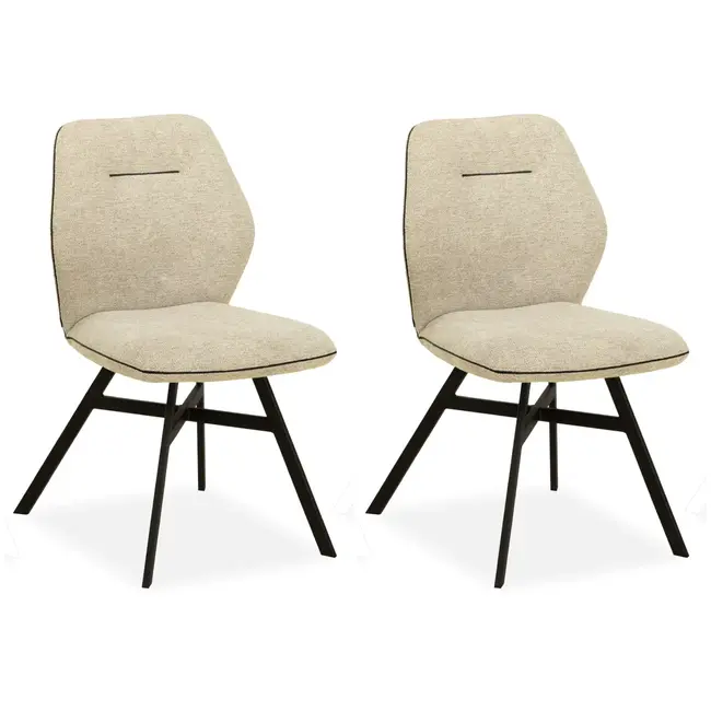 MX Sofa Krzesło do jadalni Jaimie - Beżowe (zestaw 2 krzeseł)