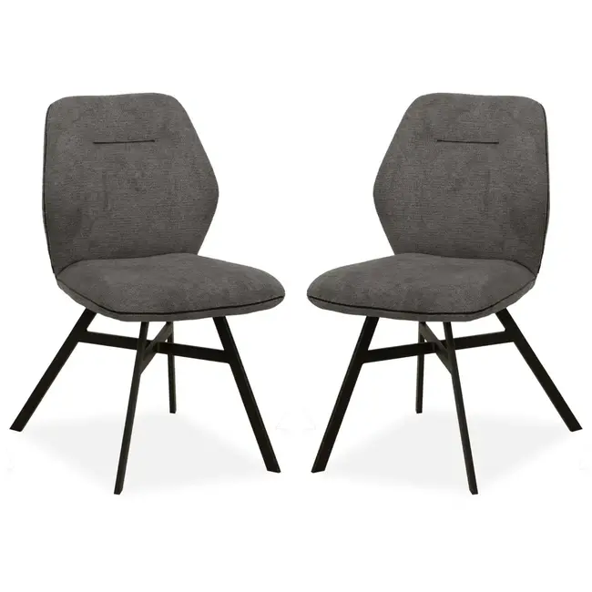 MX Sofa Eetkamerstoel Jaimie - Antraciet (set van 2 stoelen)
