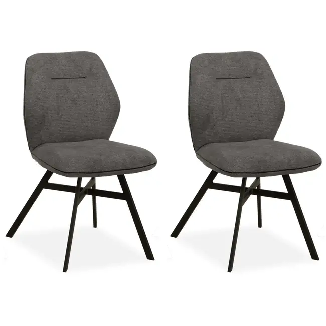 MX Sofa Esszimmerstuhl Jaimie - Anthrazit (2er-Set)