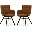 MX Sofa Esszimmerstuhl Maisie - Cognac (2er-Set)
