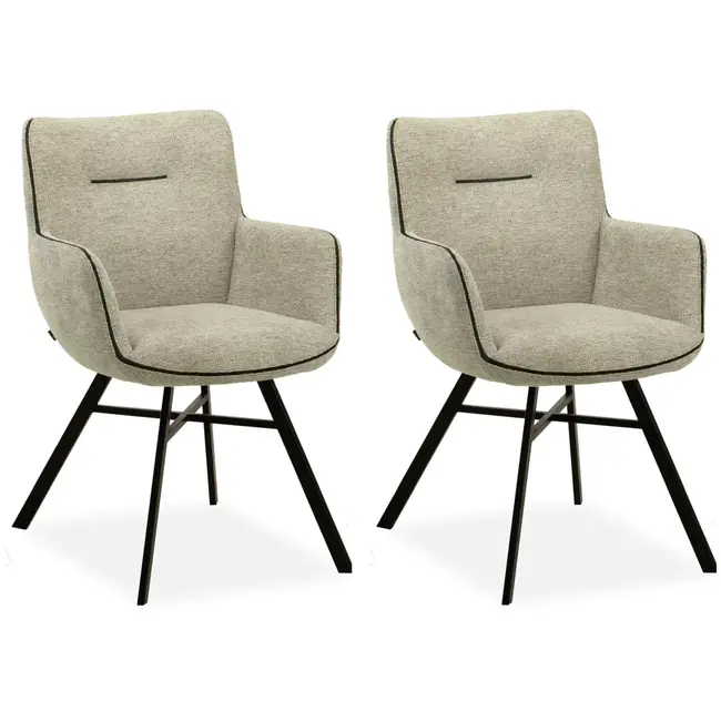 MX Sofa Krzesło do jadalni Maisie - Beżowe (zestaw 2 krzeseł)