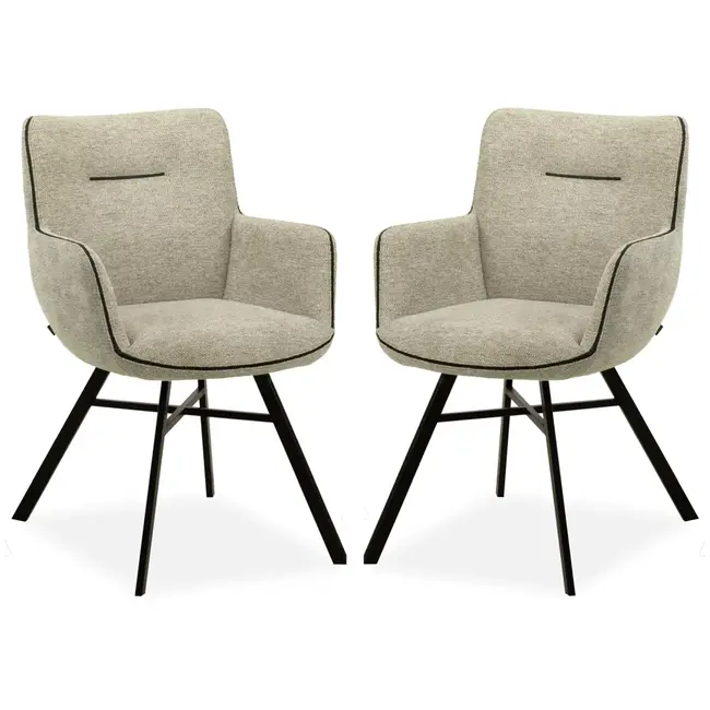 MX Sofa Chaise de salle à manger Maisie - Beige (lot de 2)