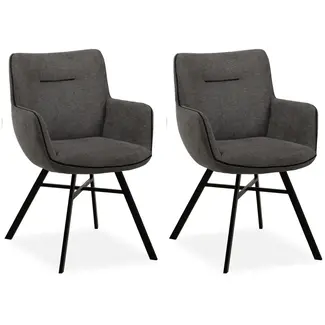 MX Sofa Esszimmerstuhl Maisie - Anthrazit (2er-Set)