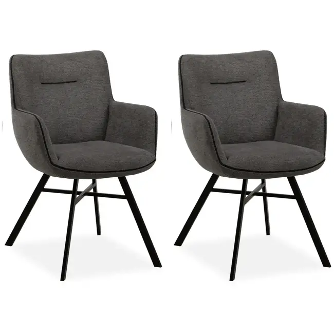 MX Sofa Esszimmerstuhl Maisie - Anthrazit (2er-Set)