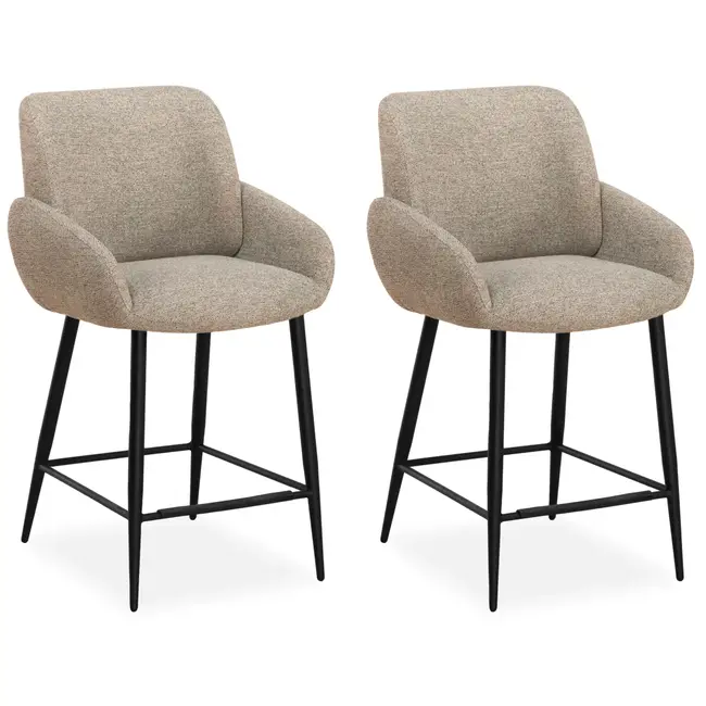 MX Sofa Tabouret de bar Dani - Naturel (lot de 2 chaises)