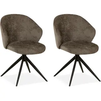 MX Sofa Esszimmerstuhl Jane - Taupe (2er-Set)