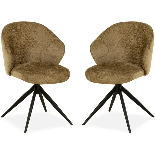 MX Sofa Eetkamer stoel Jane - Curry (set van 2 stuks)