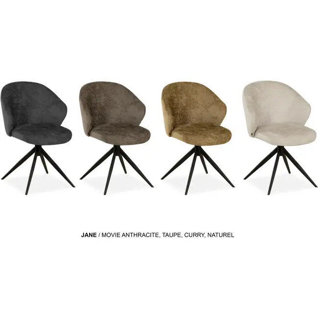 MX Sofa Dining room chair Jane - Anthracite (set of 2)