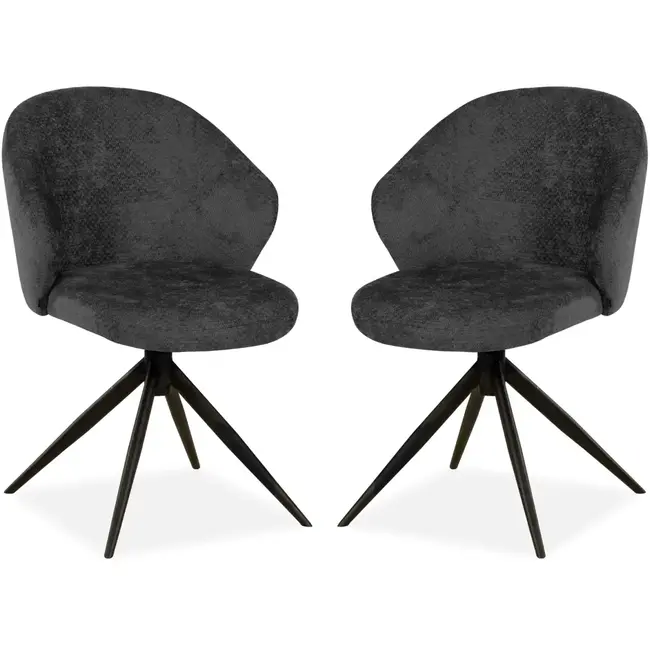 MX Sofa Esszimmerstuhl Jane - Anthrazit (2er-Set)