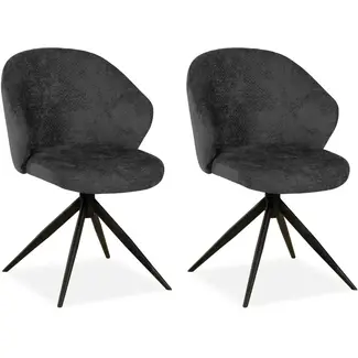 MX Sofa Esszimmerstuhl Jane - Anthrazit (2er-Set)