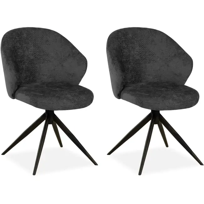 MX Sofa Esszimmerstuhl Jane - Anthrazit (2er-Set)