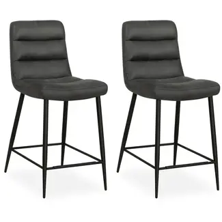 MX Sofa MX Sofa Lena – Barstoelen – Antraciet – Set van 2