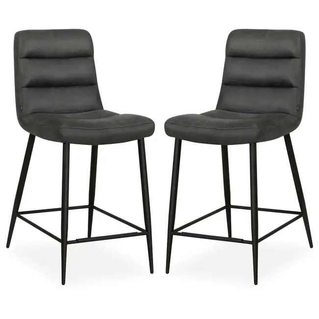 MX Sofa Lena – Barhocker – Anthrazit – 2er Set