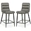 MX Sofa Lena – Tabourets de bar – Gris – Lot de 2