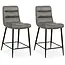 MX Sofa Lena – Tabourets de bar – Gris – Lot de 2