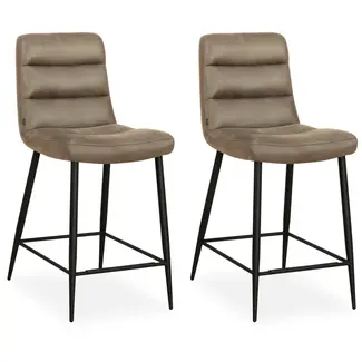 MX Sofa MX Sofa Lena – Tabourets de bar – Truffe – Lot de 2