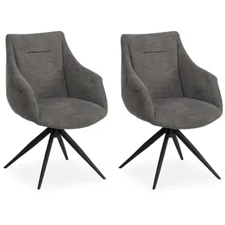 MX Sofa MX Sofa Colin – Dining room chairs – Anthracite – Set of 2
