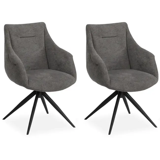 MX Sofa Colin – Dining room chairs – Anthracite – Set of 2