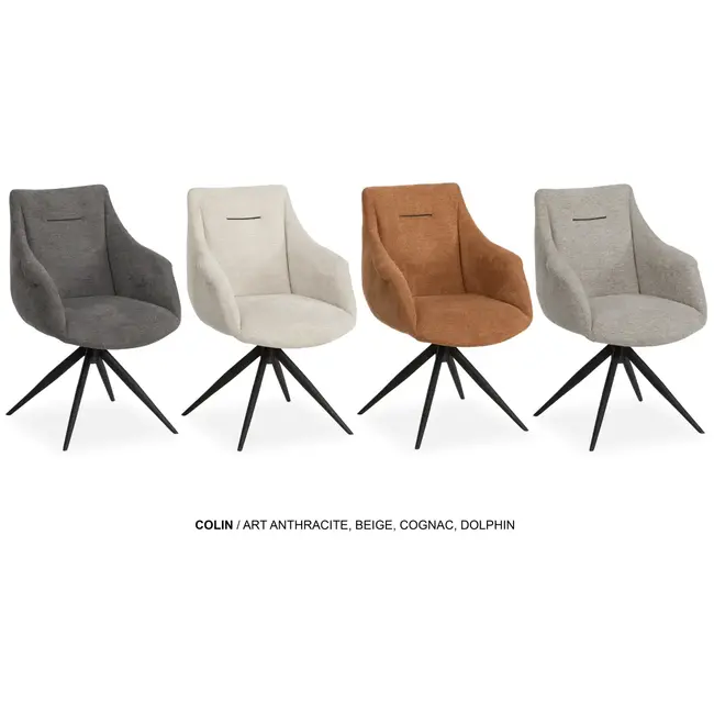 MX Sofa Colin – Krzesła do jadalni – Cognac – Zestaw 2 sztuk