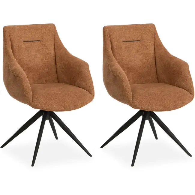 MX Sofa Colin – Dining chairs – Cognac – Set of 2