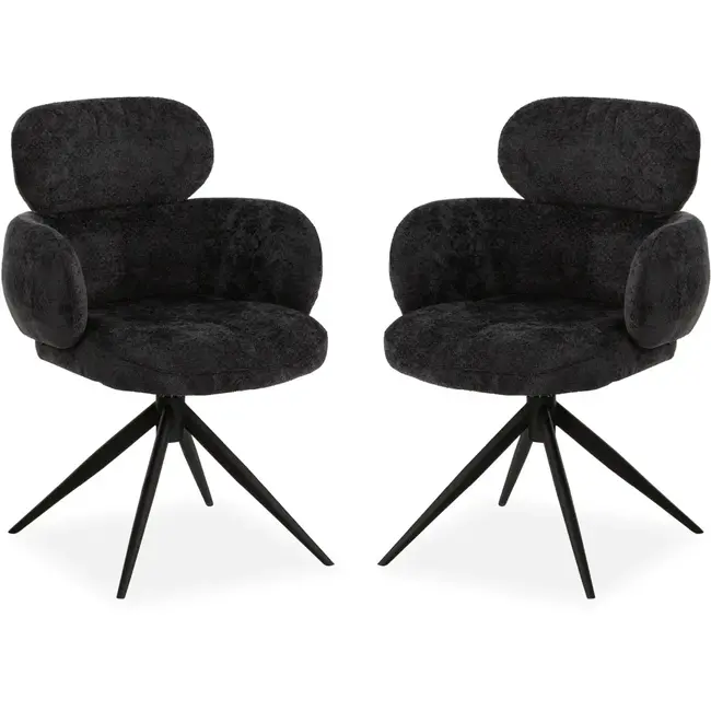 MX Sofa Porta – Eetkamerstoelen – Antraciet – Set van 2