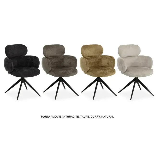 MX Sofa Porta – Esszimmerstühle – Anthrazit – 2er-Set