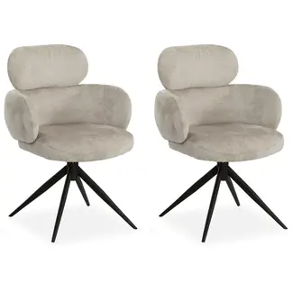 MX Sofa MX Sofa Porta – Chaises de salle à manger – Naturel – Lot de 2