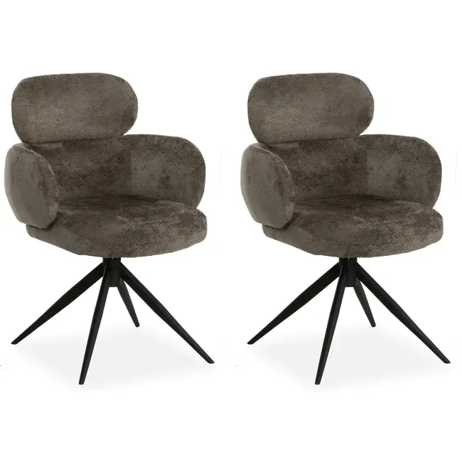 MX Sofa Porta – Krzesła do jadalni – Taupe – Zestaw 2 sztuk