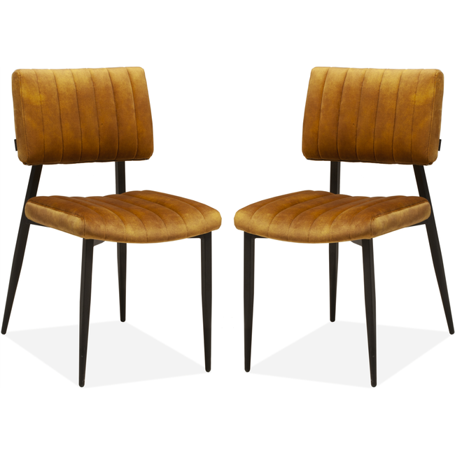 MX Sofa Ivan - Chaise de salle à manger - Doré - (lot de 2 chaises)