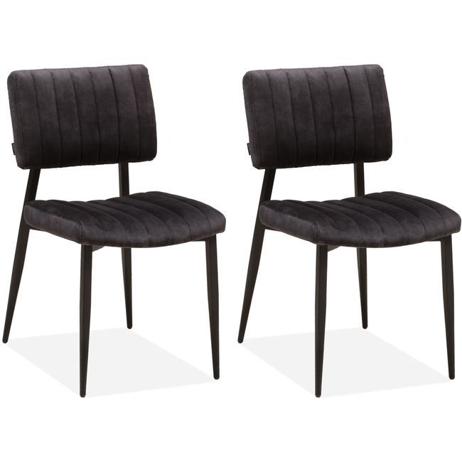 MX Sofa Ivan - Chaise de salle à manger - Anthracite - (lot de 2 chaises)