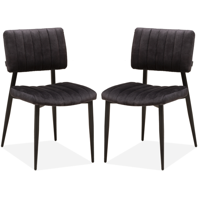 MX Sofa Ivan - Esszimmerstuhl - Anthrazit - (2er-Set)