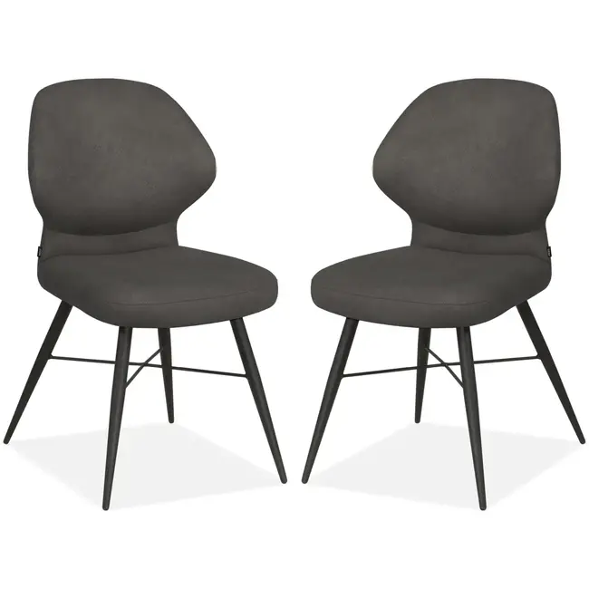 MX Sofa Chaise de salle à manger Jamaica - Anthracite (lot de 2)
