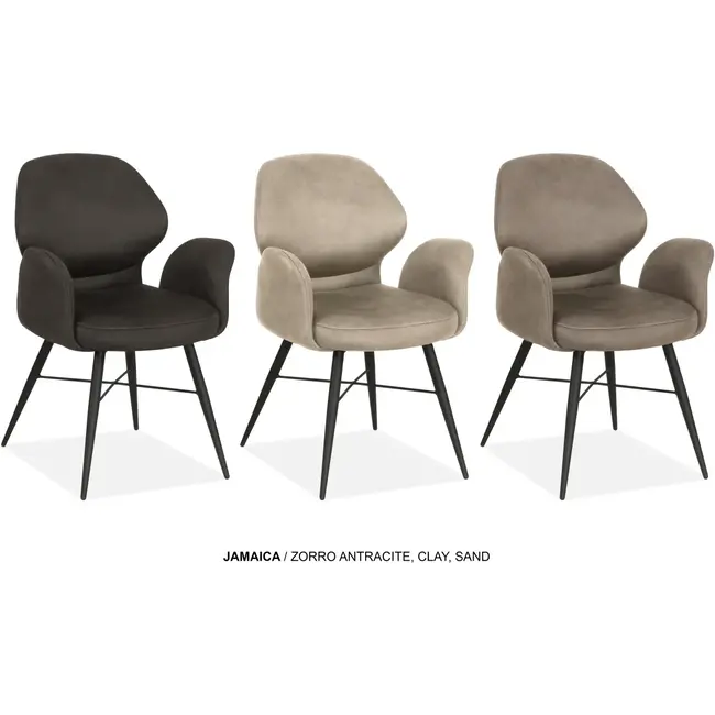 MX Sofa Eetkamerstoel Jamaica - Antraciet (set van 2 stoelen)