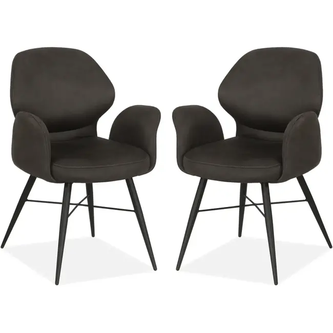 MX Sofa Chaise de salle à manger Jamaica - Anthracite (lot de 2)
