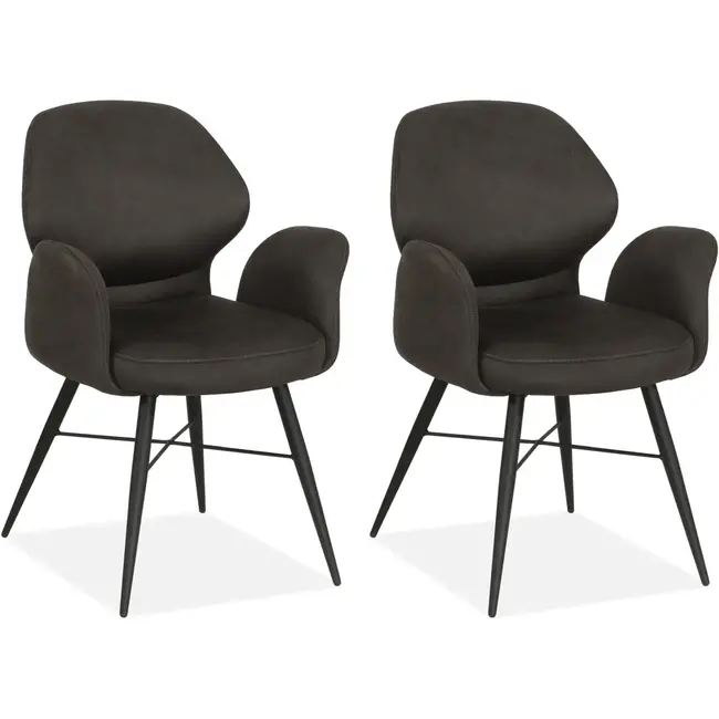 MX Sofa Jamaica dining chair - Anthracite (set of 2 chairs)