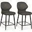 MX Sofa Tabouret de bar Jamaica - Anthracite (lot de 2 chaises)