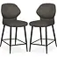 MX Sofa Tabouret de bar Jamaica - Anthracite (lot de 2 chaises)