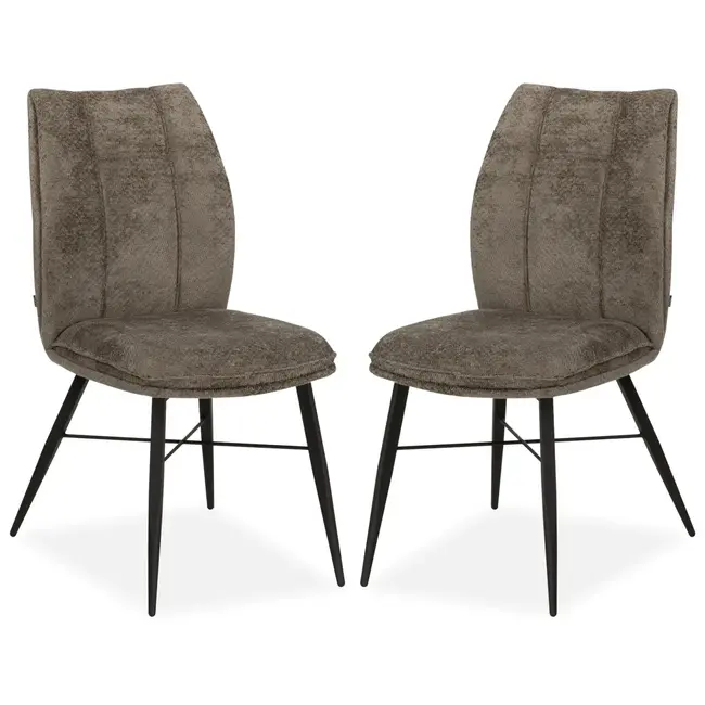 MX Sofa Chaise de salle à manger Jefferson - Taupe (lot de 2 chaises)
