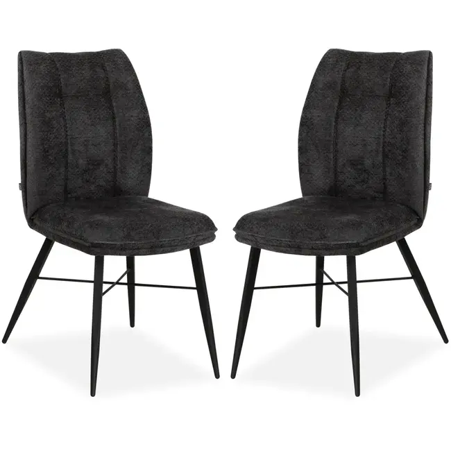 MX Sofa Jefferson Esszimmerstuhl - Anthrazit (2er-Set)