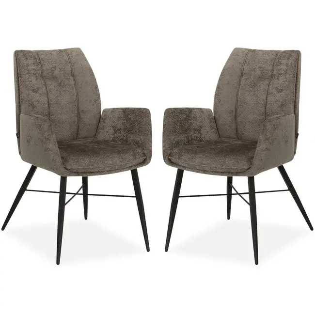 MX Sofa Chaise de salle à manger Jefferson - Taupe (lot de 2 chaises)