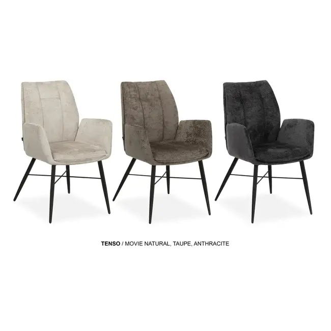 MX Sofa Jefferson dining chair - anthracite (set of 2 chairs)