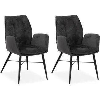 MX Sofa MX Sofa - Jefferson Dining Chair - Anthracite (set of 2 chairs)