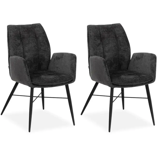 MX Sofa Jefferson dining chair - anthracite (set of 2 chairs)