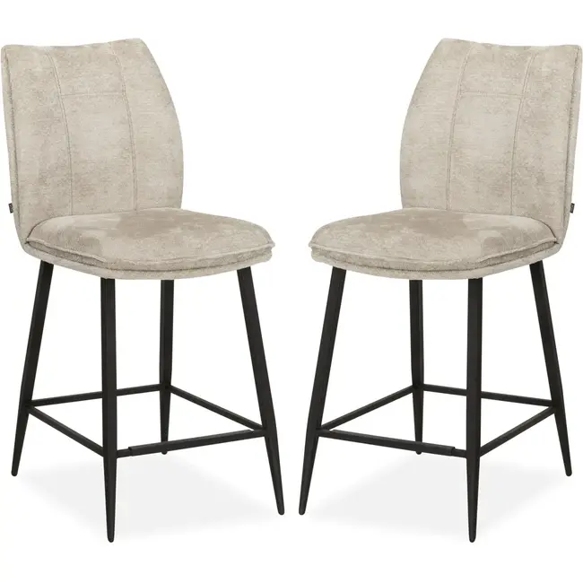 MX Sofa Tabouret de bar Jefferson - Naturel (lot de 2 chaises)