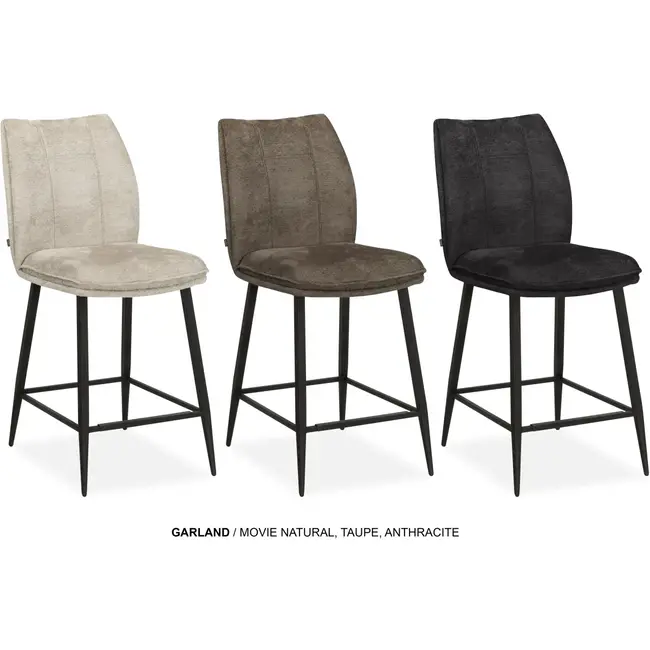 MX Sofa Hoker barowy Jefferson - antracyt (zestaw 2 krzeseł)
