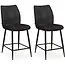 MX Sofa Tabouret de bar Jefferson - anthracite (lot de 2 chaises)