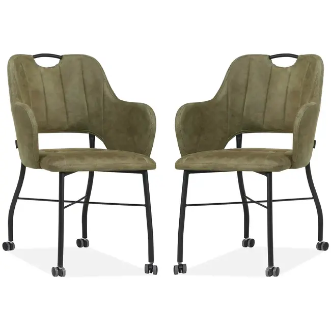 MX Sofa Krzesło do jadalni Selena – Softyl Olive (zestaw 2 szt.)