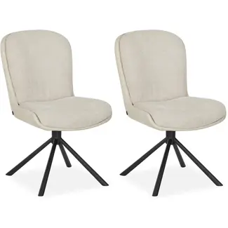 MX Sofa Canapé MX - Chaise de salle à manger Trafford - Beige (lot de 2 chaises)