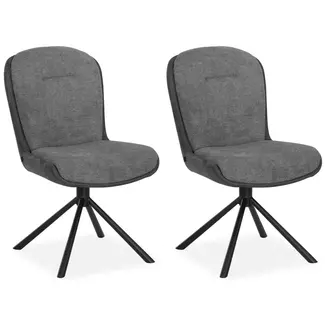 MX Sofa Canapé MX - Chaise de salle à manger Trafford - Anthracite (lot de 2 chaises)