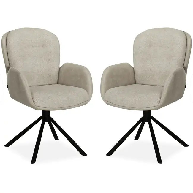 MX Sofa Chaise de salle à manger Longford - Beige (lot de 2 chaises)